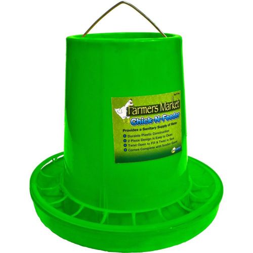 6.6 POUND CAPACITY CHICK-N-FEEDER WITH GUARD CHICKEN COOP FEED HEN HOUSE POULTRY