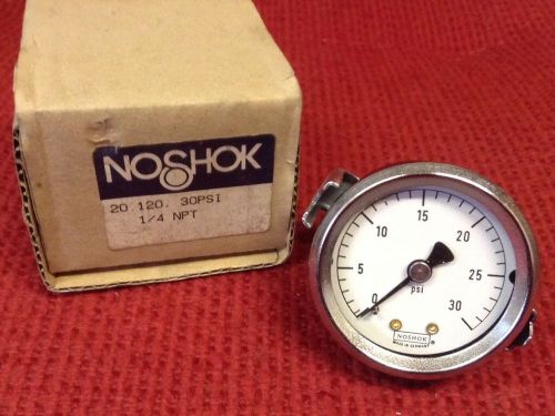 Noshok - 20. 120 Pressure Gauge, 0 - 30 PSI Range - 1/4 NPT Connection- NEW