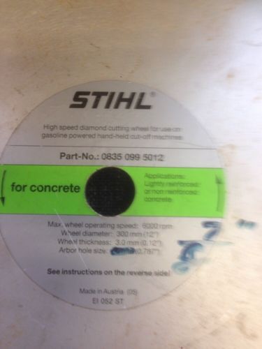 Stihl Bt76 12&#034; Diamond Blade Part Number 0835 099 5012