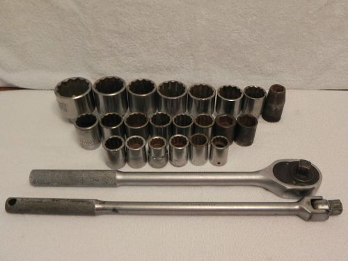 24 PIECE BIG SOCKET, RATCHET,BREAKER BAR LOT 3/4&#039;&#039; DRIVE BIG TRUCK TOOLS