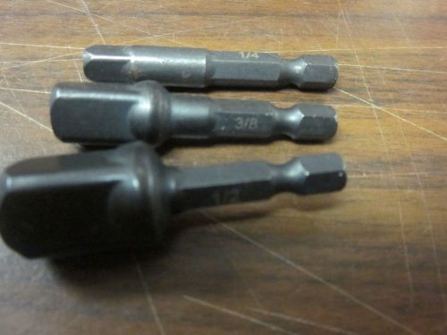 3pc 2&#034; long 1/4 3/8 1/2 impact power extension bit socket set fits dewalt drill for sale