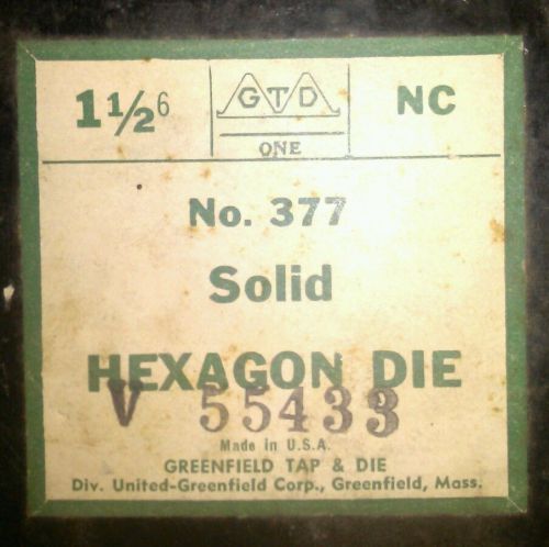 1 1/2 No.377 Solid Hexagon Die LOT#226