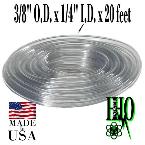 3/8&#034; O.D. x 1/4” I.D. x 20 ft. Clear Vinyl Tubing, HHO, Reservoir, Bubbler