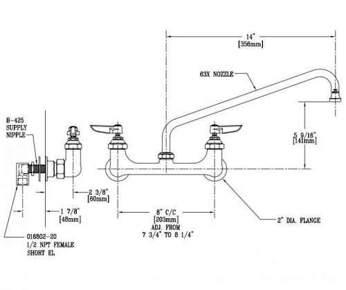 T &amp; S Brass B-2358 Sink Mixing Faucet