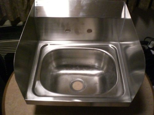 ACE S/S 15x16 Wall Mount Hand Sink w/ Welded Splash Guard ETL Approved HS-1615SS