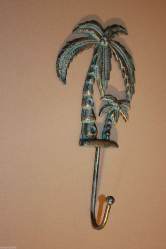 (8) PALM TREE WALL HOOK,BL, NAUTICAL WALL HOOK,OCEANSIDE WALL HOOK,BEACH BL-