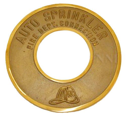 FDC Fire Department Connection, Brass Round Wall Plate 4&#034;IPS x 10&#034;OD