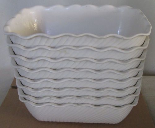 8  deli food white continental carlisle plastic rectangle bowls 6963 for sale
