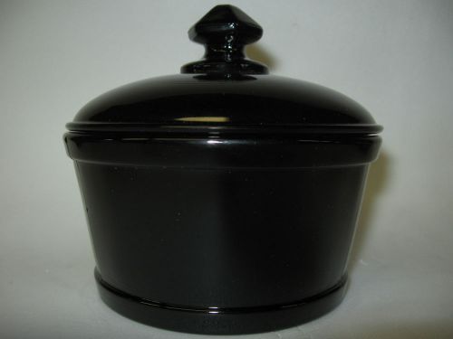 Black amethyst Glass serving domed butter dish milk tub 1 pound round / purple