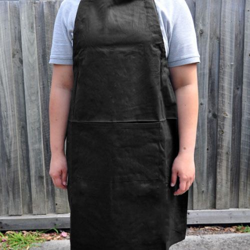 Black plain apron with front pocket | butchers kitchen cooking craft chefs for sale