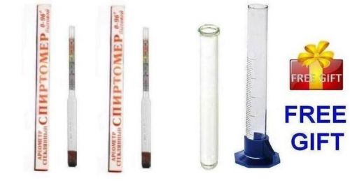 2 pcs 0 96 % ALCOHOLMETER  HYDROMETER MOONSHINE WHISKEY  2 pcs test tubes