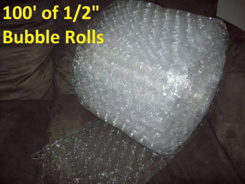 100 feet bubble wrap/roll! 12&#034; wide! 1/2&#034; large bubbles! perforated every 12&#034; for sale