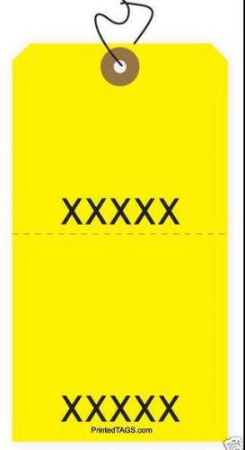 1000, yellow numbered perforated tags, sale or auction tag with strings attached for sale
