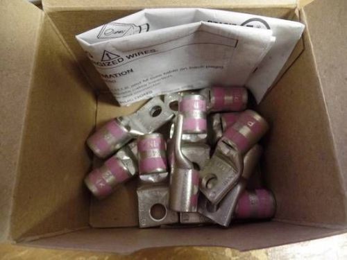 LOT OF 10 THOMAS &amp; BETTS 54152-TB 1/4&#034; ONE HOLE PINK COPPER LUG SHORT BARREL