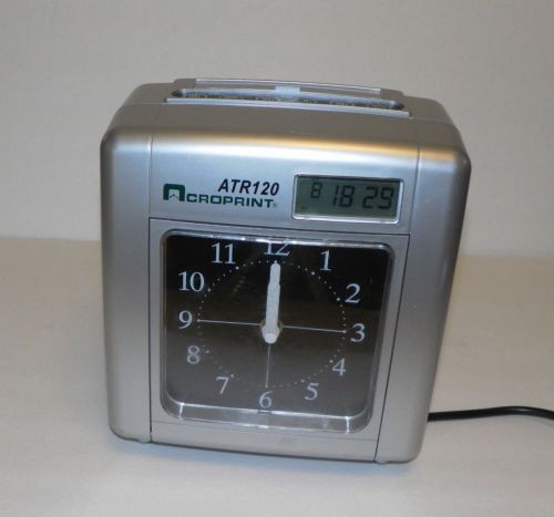 Acroprint atr120 wall mounted automated top loading electric time clock for sale
