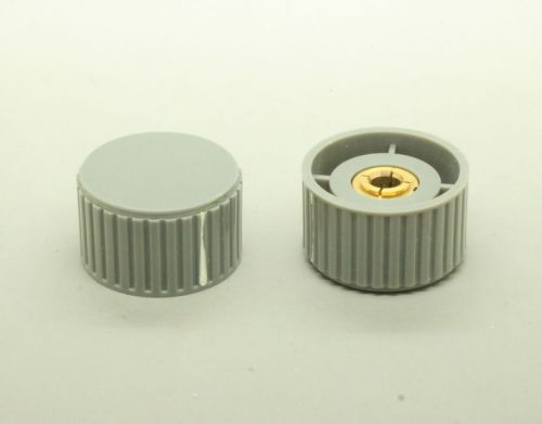 4 x plastic grey top screw tighten control knob 32mmdx20mmh for 6mm shaft for sale