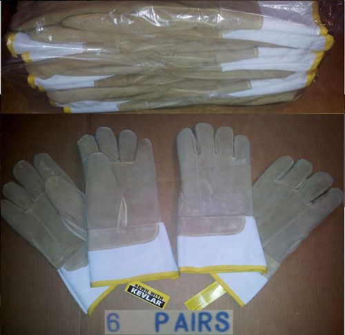 NEW 6 PAIRS BUNDLE 171-FM LEATHER WELDING GLOVE 13&#039;&#039; XL 4&#039;&#039; CUFF HIGH HEAT FLAME