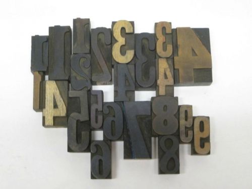 Lot of 22 ANTIQUE VINTAGE LETTERPRESS WOOD BLOCKS PRINTERS Numbers 1 - 9