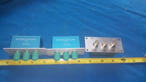 Mini-Circuits Two Way RF Splitter.  Model ZSC-2-1-75B.  BNC female. Quantity 3.