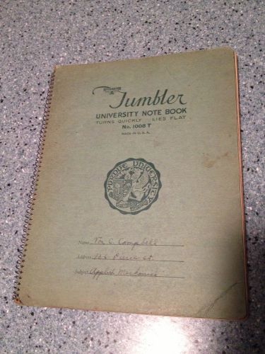 VINTAGE GE STUDENT APPLIED MECHANICS SCIENTIST NOTES 1939 -40