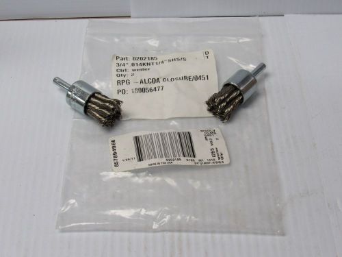 New lot of 2 weiler 3/4&#034; knot style wire end brush 0202185 .014 ss wire for sale