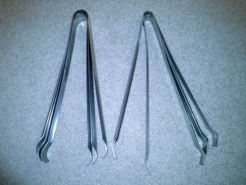 Lot of 7 12&#034;long stainless steel tongs- 3 of vollrath 47322 &amp; 4 of abc pom tong for sale