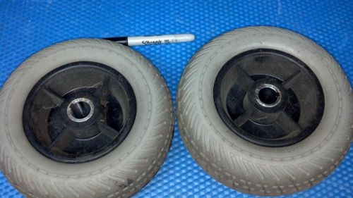 Scooter tires (2) 2.5&#034; x8&#034;, 3/4&#034; keyed hub solid rubber  cart, wagon, dolly for sale