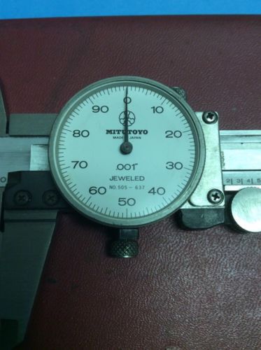 Mitutoyo 6&#034; dial calipers Micrometer 505-637-50 Japan Jeweled Starrett  0.001&#034;