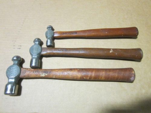 3 CRAFTSMAN BALL PEIN HAMMERS 4 OZ, 8 OZ, 12 OZ USED