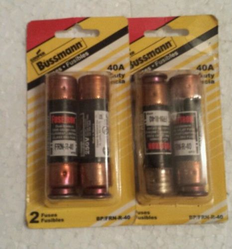 (Qty 4) Bussmann Fusetron BP/FRN-R-40 40A 250Vac. Heavy-Duty Cartridge fuses