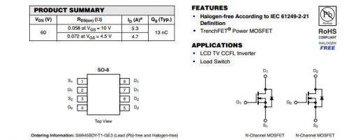Si9945BDY Dual N-Channel 60-V (D-S) MOSFET