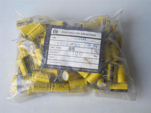 ECI Radial Electrolytic Capacitors 50v 1000uf- 100 pcs.