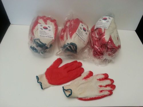 Work / garden gloves. latex palm coated red  30 pairs, 3 packs of 10. for sale