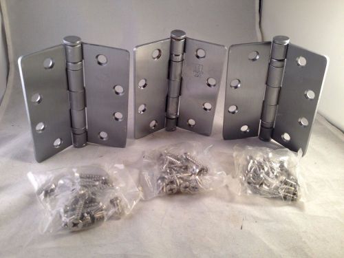 4.5x4  Commercial Grade Door Hinge.  Polished Steel (lot of 3)Three Hinge FBB191