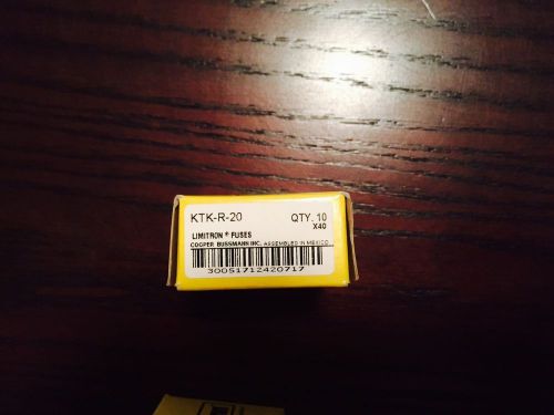 10 lot new buss ktk-r-20 limitron fuse ktkr20 ktkr 20 amp 600 volt atm-r klk-r for sale