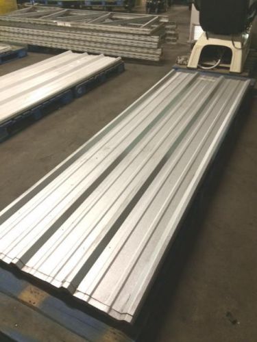 Lot of 37 Rib Steel Metal Roof Panels 3&#039; x 10&#039; Galv Used on Interior Bldg Walls