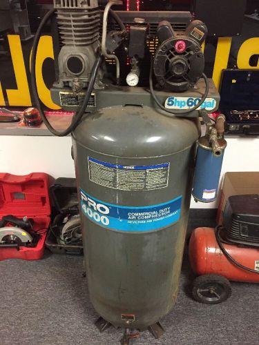 Ingersoll rand 4000 vertical 60 gallon 5 hp air compressor for sale