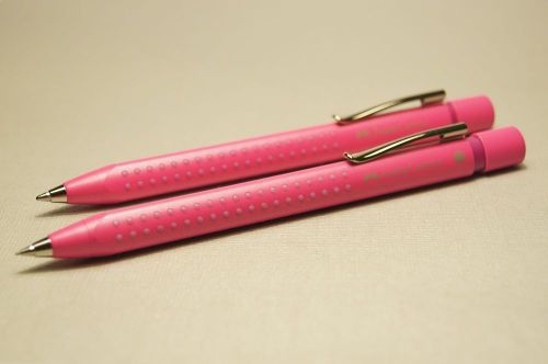 Faber castell grip 2011 pink set of ballpoint pen, mechanical pencil 0.7 new for sale