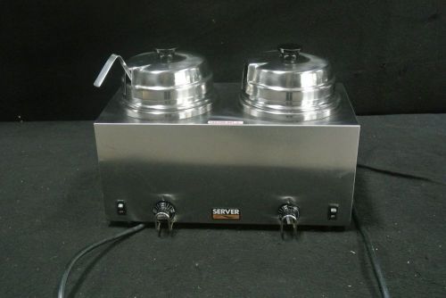 Server Twin FS counter top double warmer hot fudge, caramel