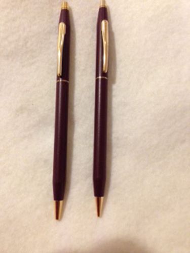 CROSS CLASSIC  CENTURY MAROON SATIN PEN AND PENCIL SET