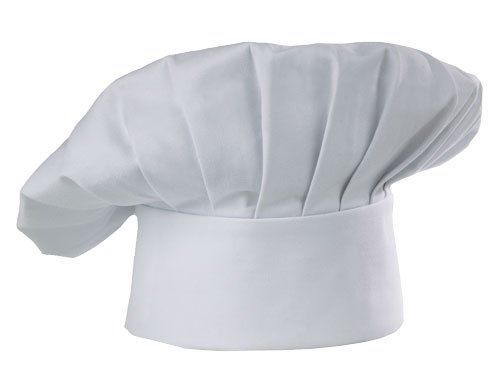 Chef Works Chat Chef Hat White Velcro Closure Cotton Kitchenware Cook Headware