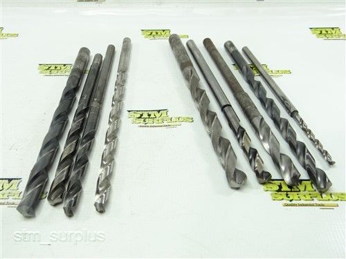 LOT OF 9 HSS EXTRA LENGTH TWIST DRILLS 1/4&#034; TO 5/8&#034; STANDARD BUTTERFIELD PTD