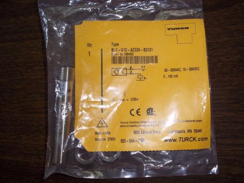 1 NIP TURCK PROXIMITY SWITCH BI 2 G12 AZ33X 20 TO 250 VAC  10 TO 300 VDC 100 mA