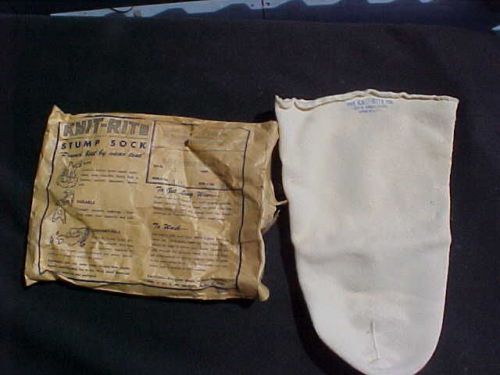 1950&#039;S  NEW OLD STOCK KNIT RITE Prosthetic Stump Sock 5 PLY 9x6x12 SIZE 1