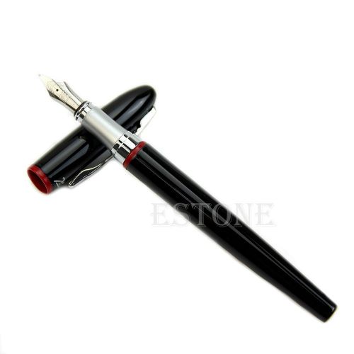 Portable Picasso 907 Black And Red Ring Fountain Pen Fine Nib