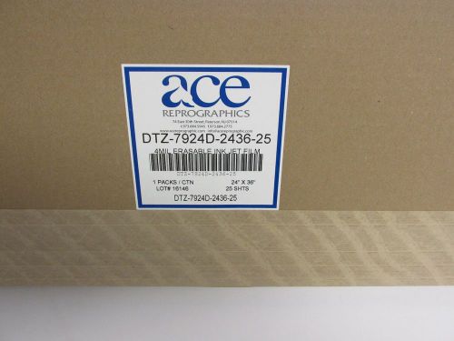 Dietzgen 7924d double matte erasable ink jet film 4 mil 24x36 25 sheets per pack for sale