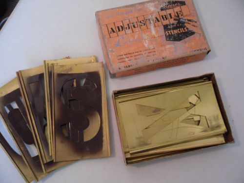 Reese&#039;s Brass Lockedge Adjustable 4 Inch Stencil A-Z Set vintage  Complete