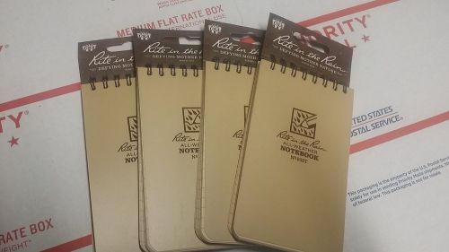 935T Top Spiral Notebook Tan Rite In The Rain NSN NEW Qty of 4 *NIB*-