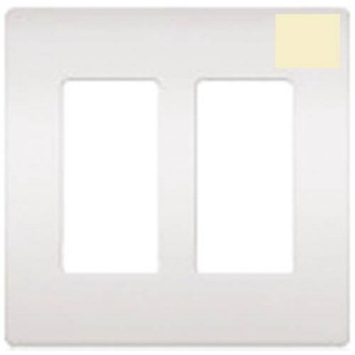 Lutron Claro 2-Gang Wallplate Almond Lutron Electronics Decorative Switch Plates