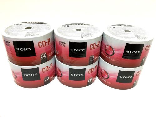 300 sony cd-r logo cdr 48x blank recordable disc media 80min 700mb shrink wrap for sale